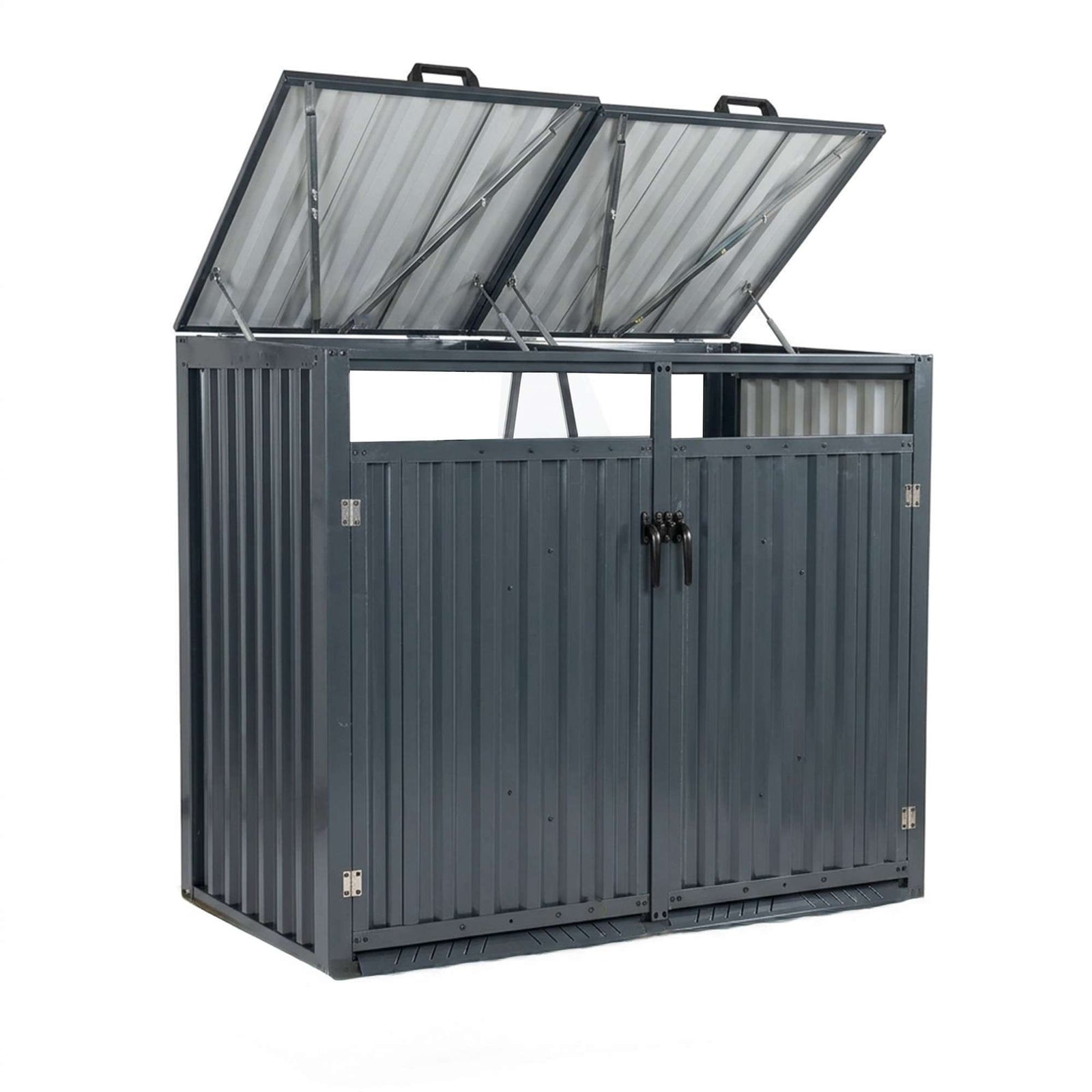 Nicoman Outdoor Metal Bin Storage Double Wheelie Bin Storage Shed