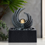 Tabletop Waterfall Fountain With Led Crystal Ball Fountain For Meditation Decor