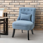 Fabric Single Sofa Armchair Upholstered Pillow Wood Leg | One Size | Blue
