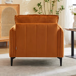 Contemporary Velvet Upholstered Armchair With Supportive Cushions | Orange