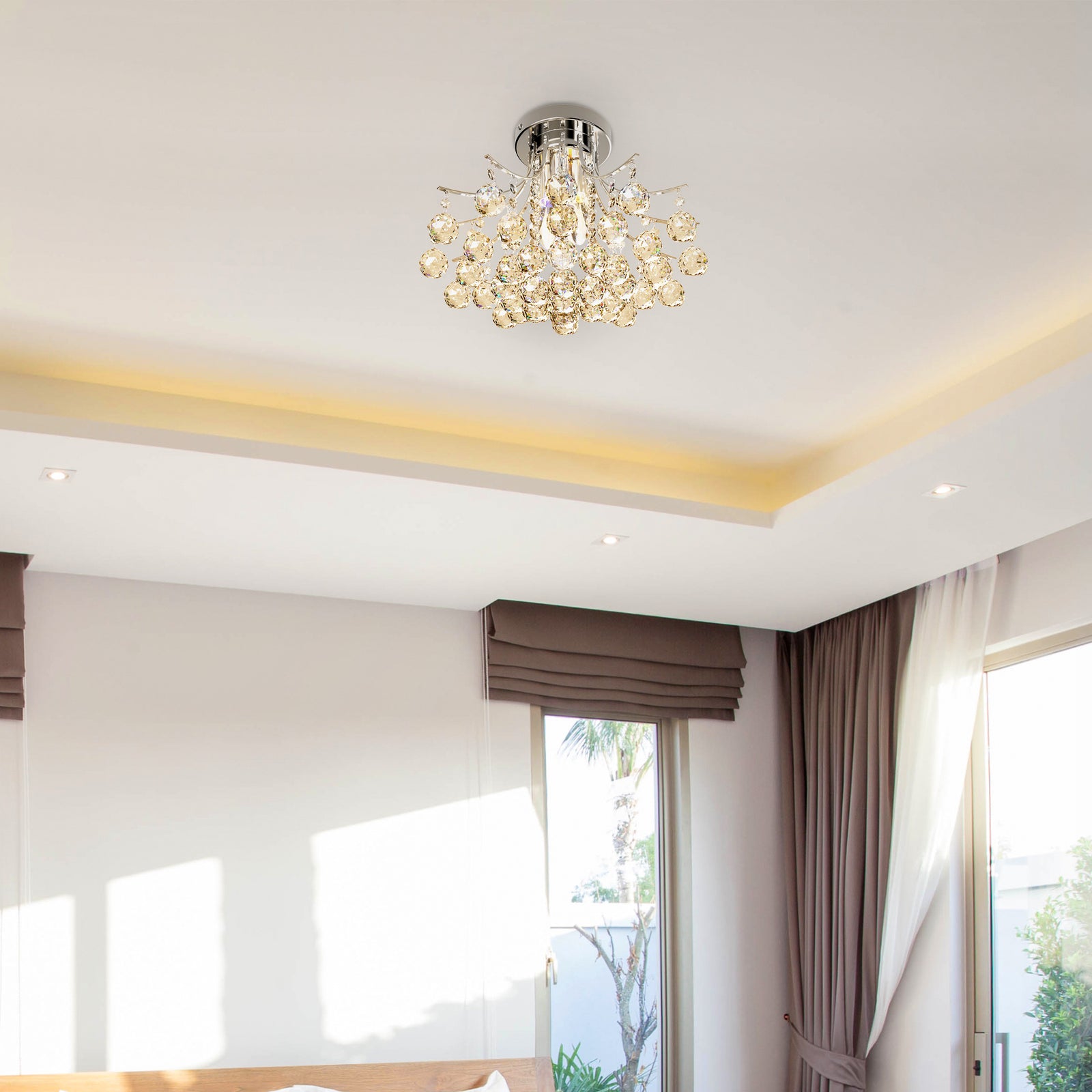 Modern K9 Crystal Chandelier Ceiling Lighting 3 Light