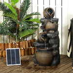 Solar Garden Water Feature, Led Lights, 4 Tiers, 72cm