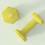 Set Of 2 Hexagonal Dumbbells Weights Pair | XS | Yellow