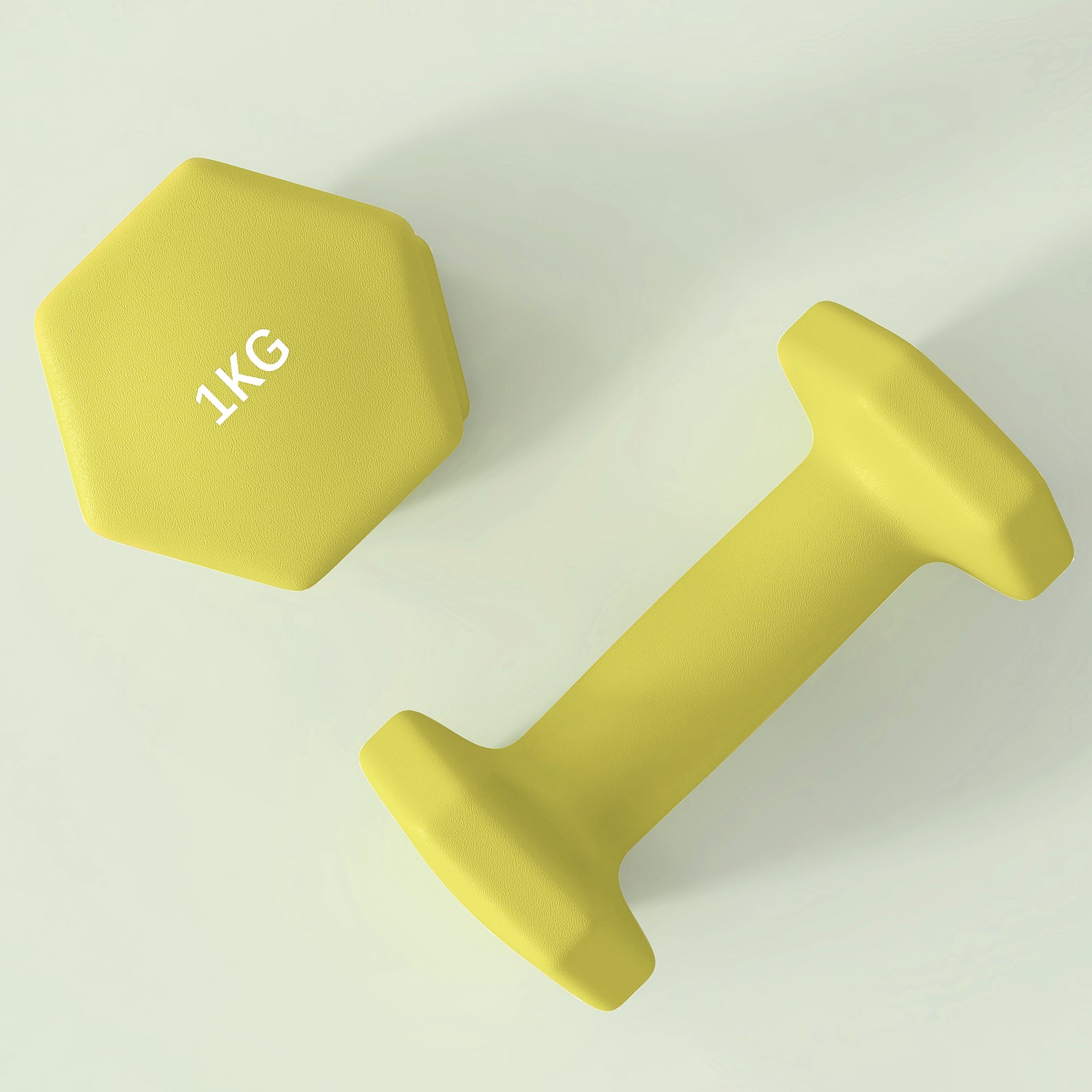 Set Of 2 Hexagonal Dumbbells Weights Pair | XS | Yellow
