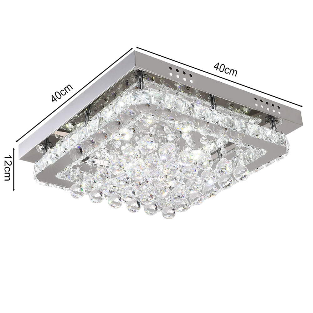 Modern Fancy Crystal Led Flush Mount Ceiling Light | Cool White