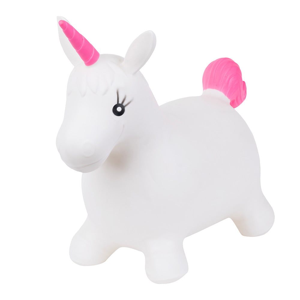 Inflatable Unicorn Hopper Ride On Bouncy Animal Toy With Hand Pump