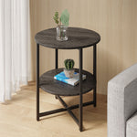 Small Round Coffee Table With 2 Tier | Black