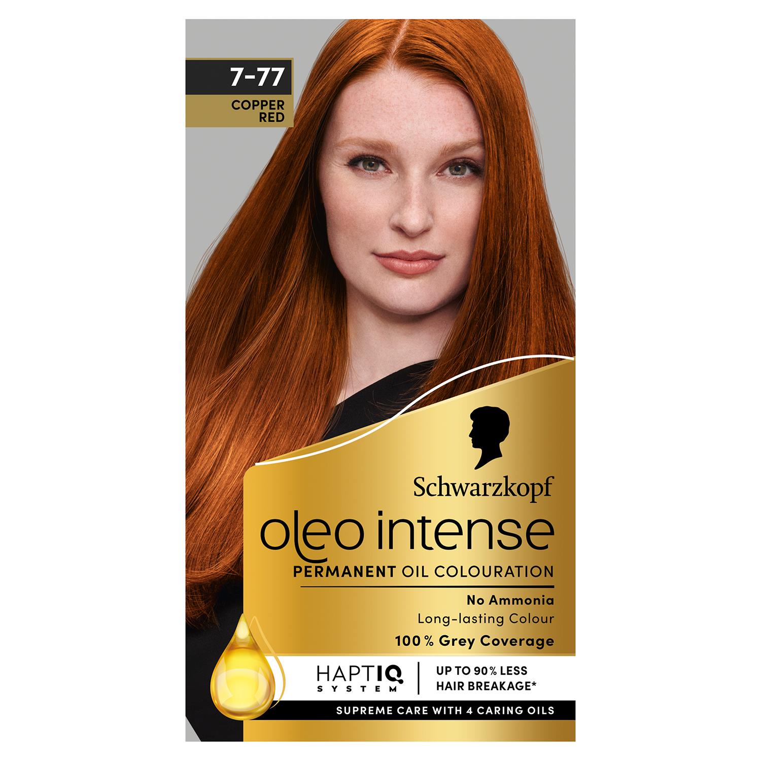 Schwarzkopf Oleo Intense Permanent Oil Colour Hair Dye 7-77 Red Ginger