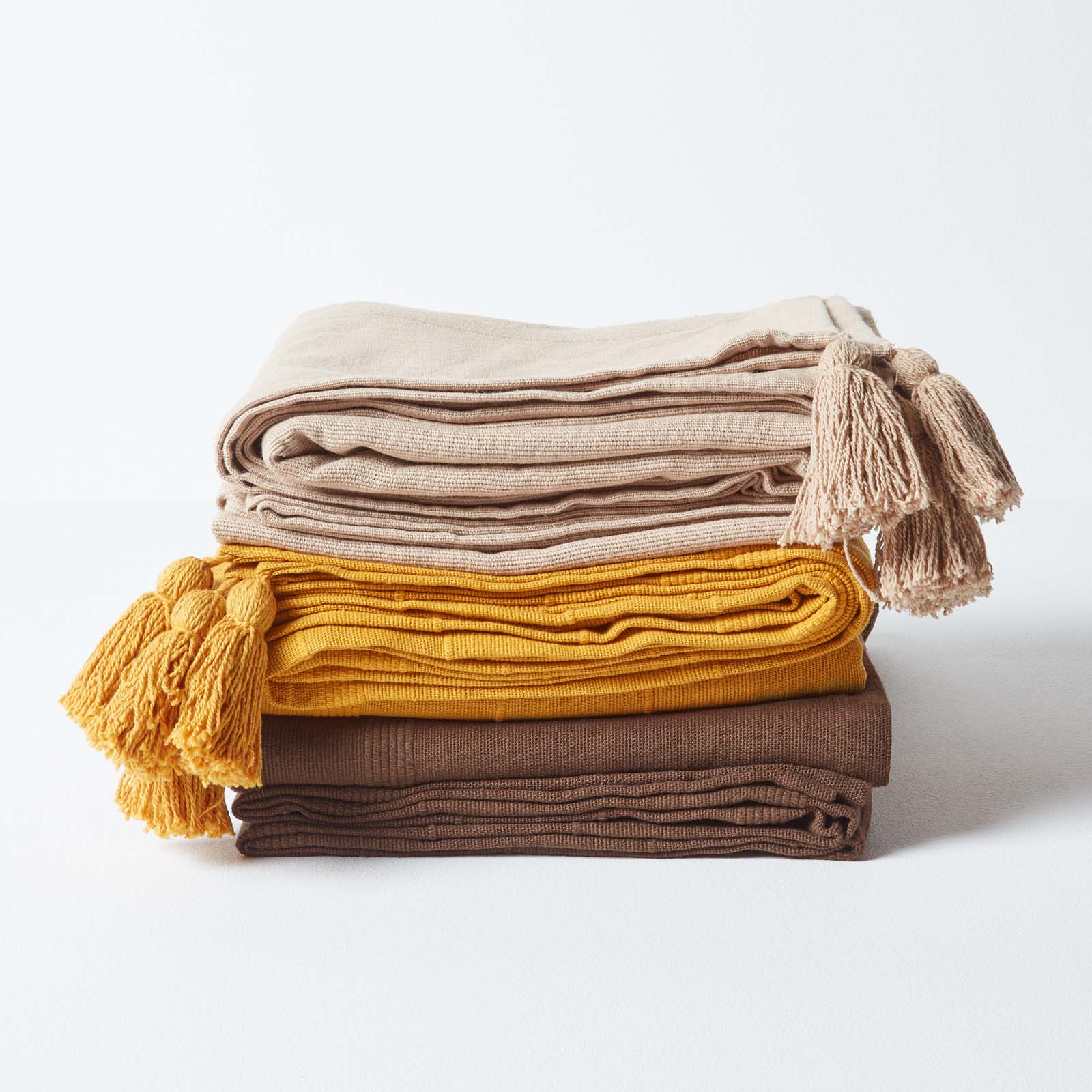 Cotton Rajput Ribbed Throw | 255cm x 360cm | Chocolate