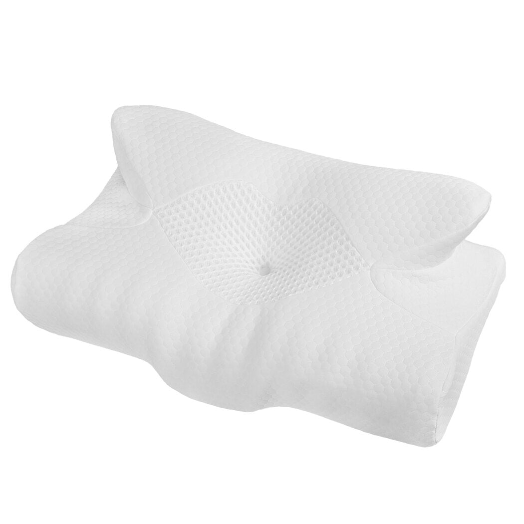 Lavio Ergonomic Neck Pillow Memory Foam For Sleep Well Breathable Washable Cover