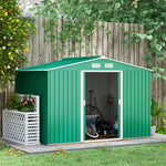 Garden Shed Storage Unit With Locking Door Floor Foundation | Medium | Green