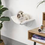 Wood Cat Shelf Perch Bed Curved Climber Wall-mounted Cat Furniture | White