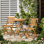 Folding Patio Bistro Set Of 3 Dining Table Set With 2 Chairs