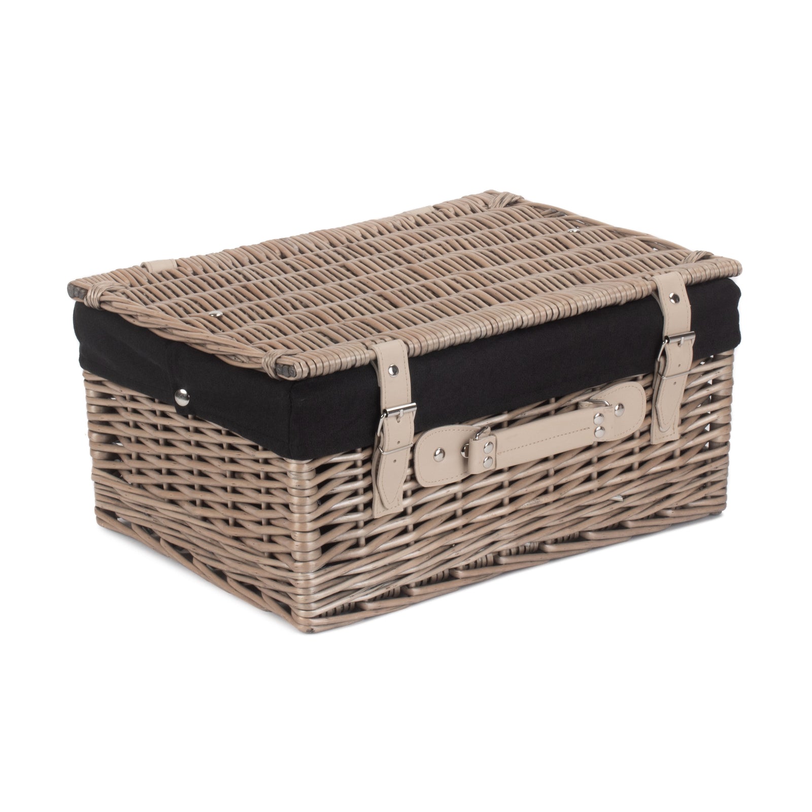 Wicker 40cm Antique Wash Picnic Basket | Black