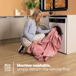 Electric Heated Fleece Over Blanket With Adjustable Digital Control & Safety Timer | Blush Pink