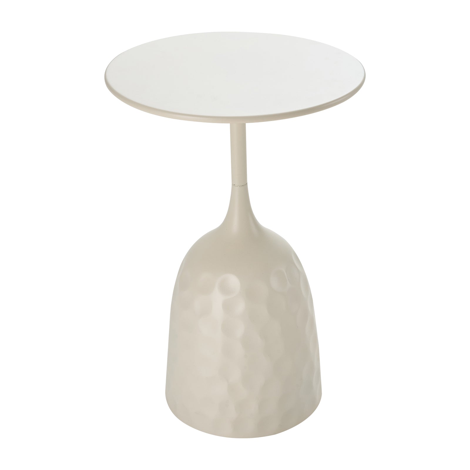 Breeins Modern Cream White Metal Side Table