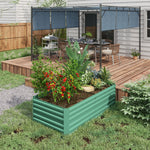 Galvanised Steel Outdoor Raised Bed W/ Reinforced Rod | Green