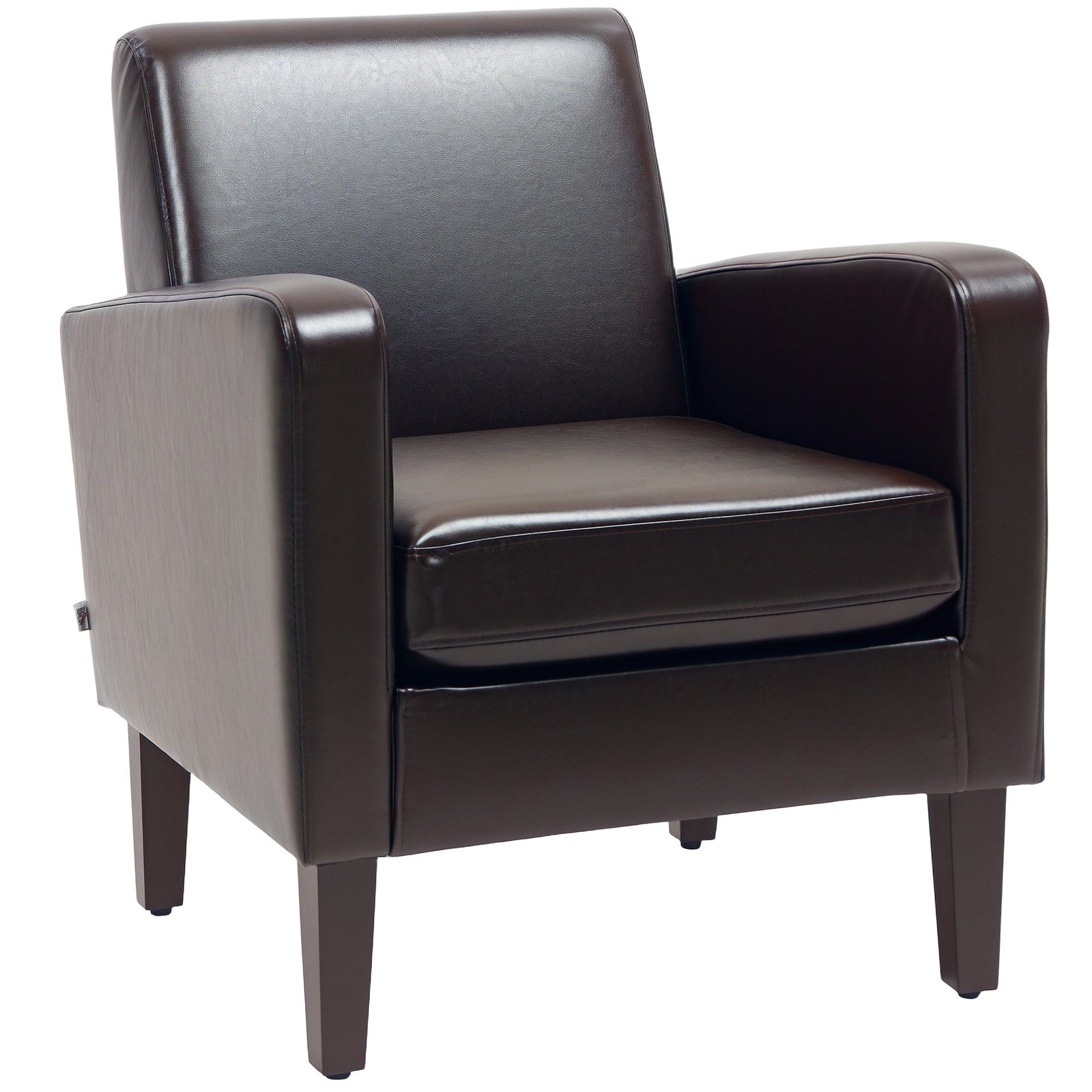 Modern Armchair Accent Chair With Rubber Wood Legs | One Size | Brown
