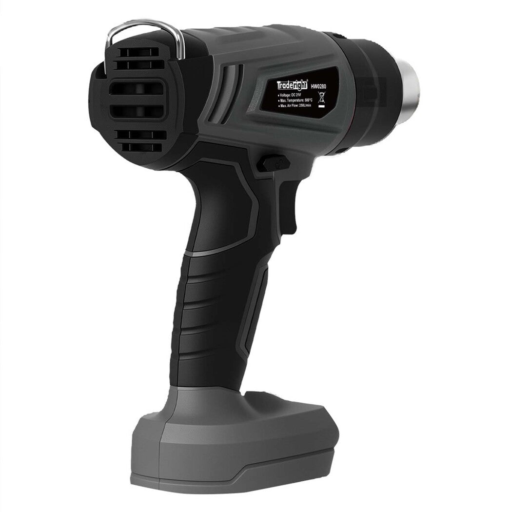 Hot Air Heat Gun Electric Cordless 21v With 5 Nozzles (no Battery) | Grey