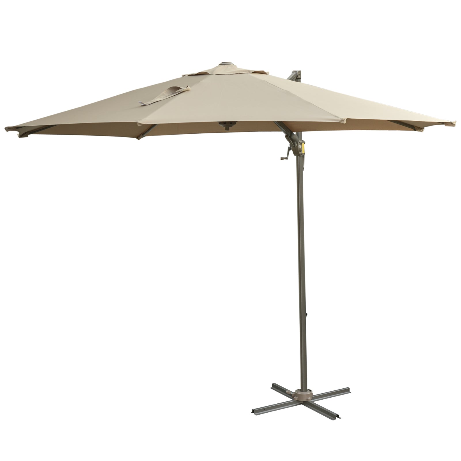 3m Garden Roma Parasol W/ Base | Khaki