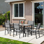 7 Piece Garden Furniture Set W/ Dining Table Chairs 6 Seater