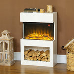 1000w/2000w Electric Fire And Mantel With Remote & Timer, White
