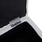 White Teddy Fleece Upholstered Storage Ottoman | Small | White