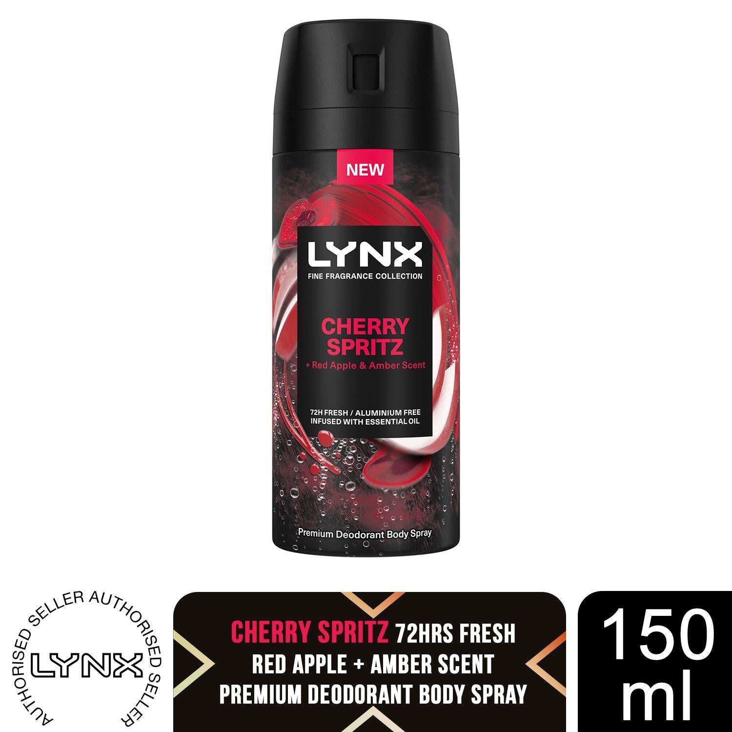 Men Deodorant Body Spray Cherry Spritz With 72h Freshness, 150ml | Set-of-3