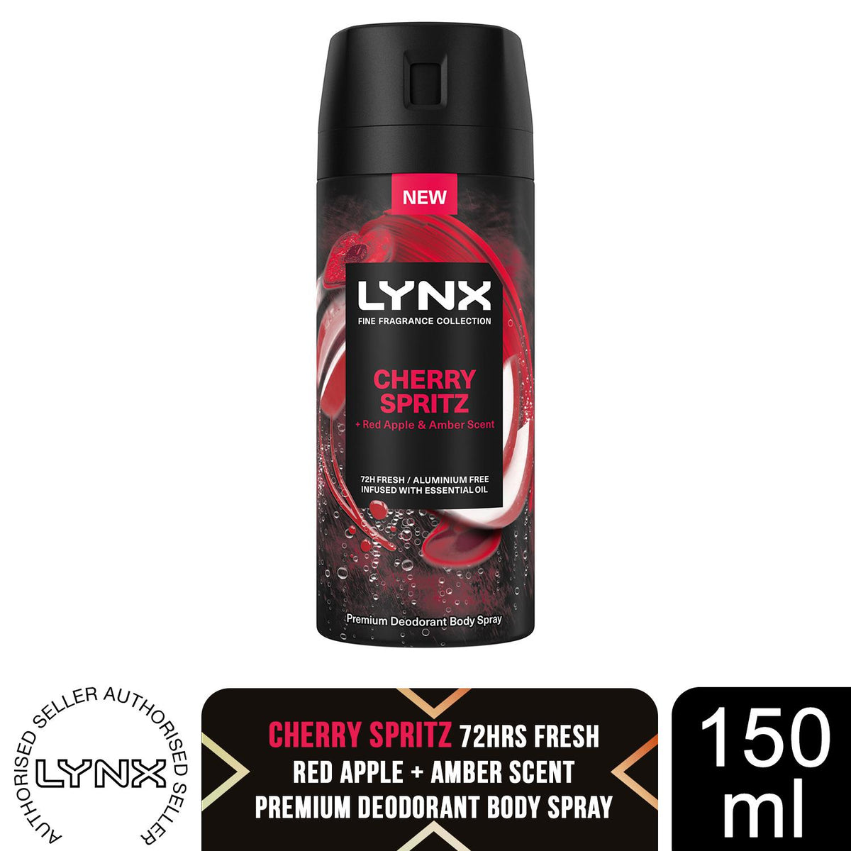 Men Deodorant Body Spray Cherry Spritz With 72h Freshness, 150ml | Set of 3