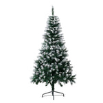 Breeins 180cm Snow-flocked Artificial Christmas Tree With Lush Green Branches