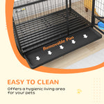 Heavy Duty Dog Crate W/ Bowl Holder, Openable Top