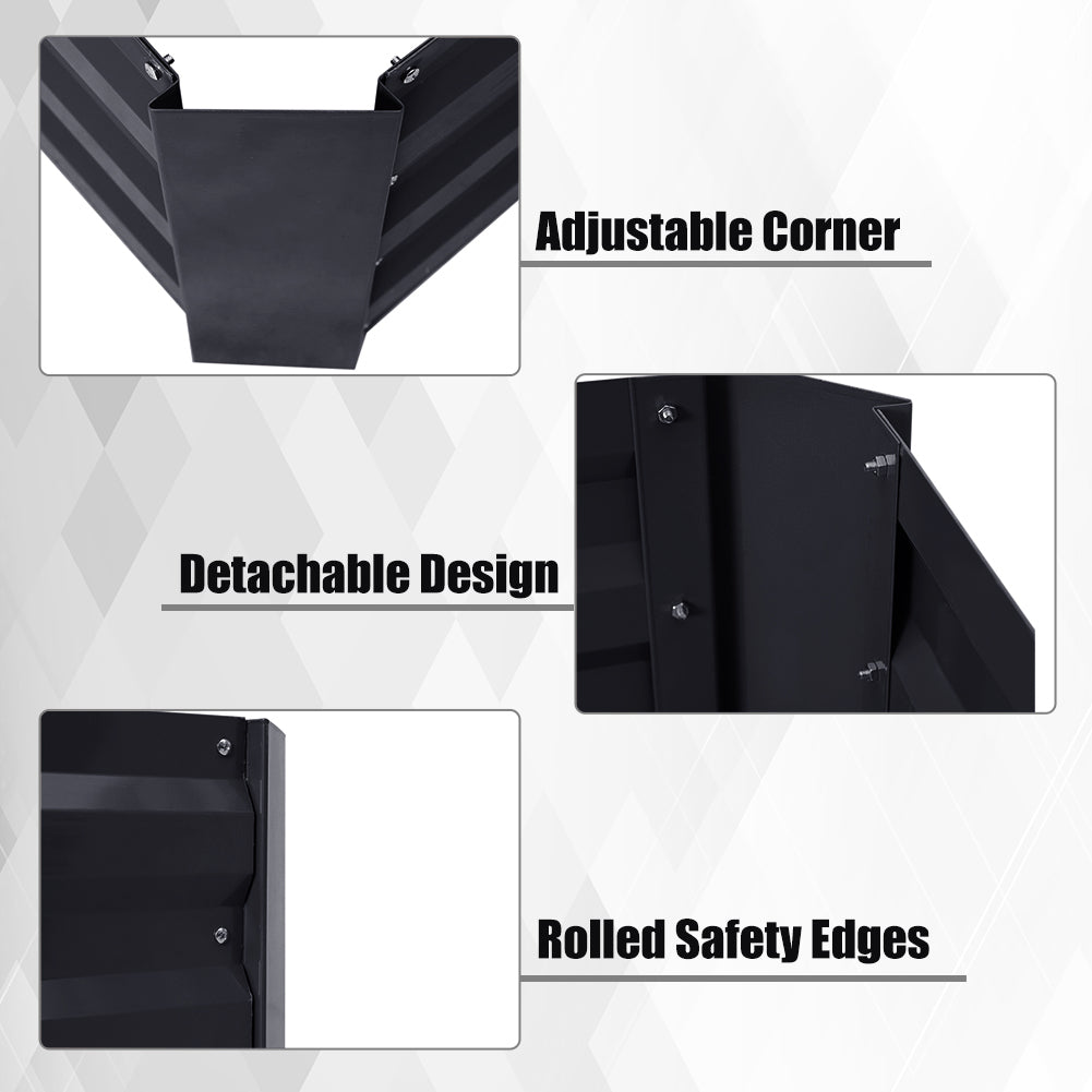 Galvanized Steel Raised Garden Bed Planter Box | Small | Charcoal Black