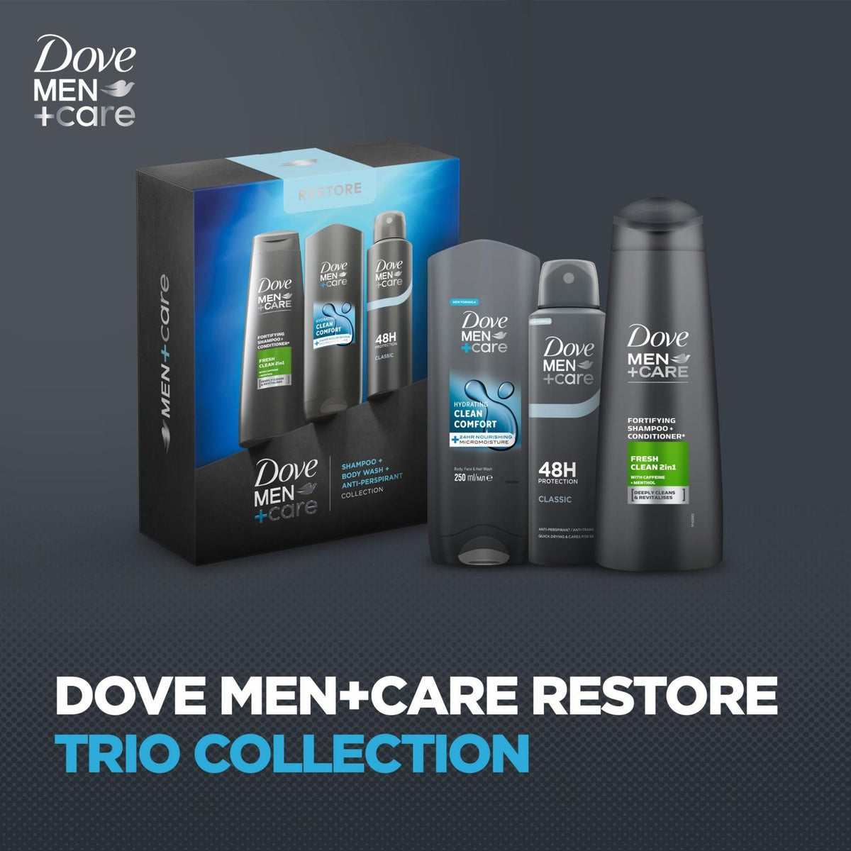 Restore Trio Gift Set With Body Wash And Conditioner, 3 Piece | Set of 2