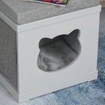 Cat House Bed Kitten Cave Cube Indoor W/soft Cushion Sisal Scratching Pad