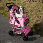 Pet Stroller With Rain Cover | Pink