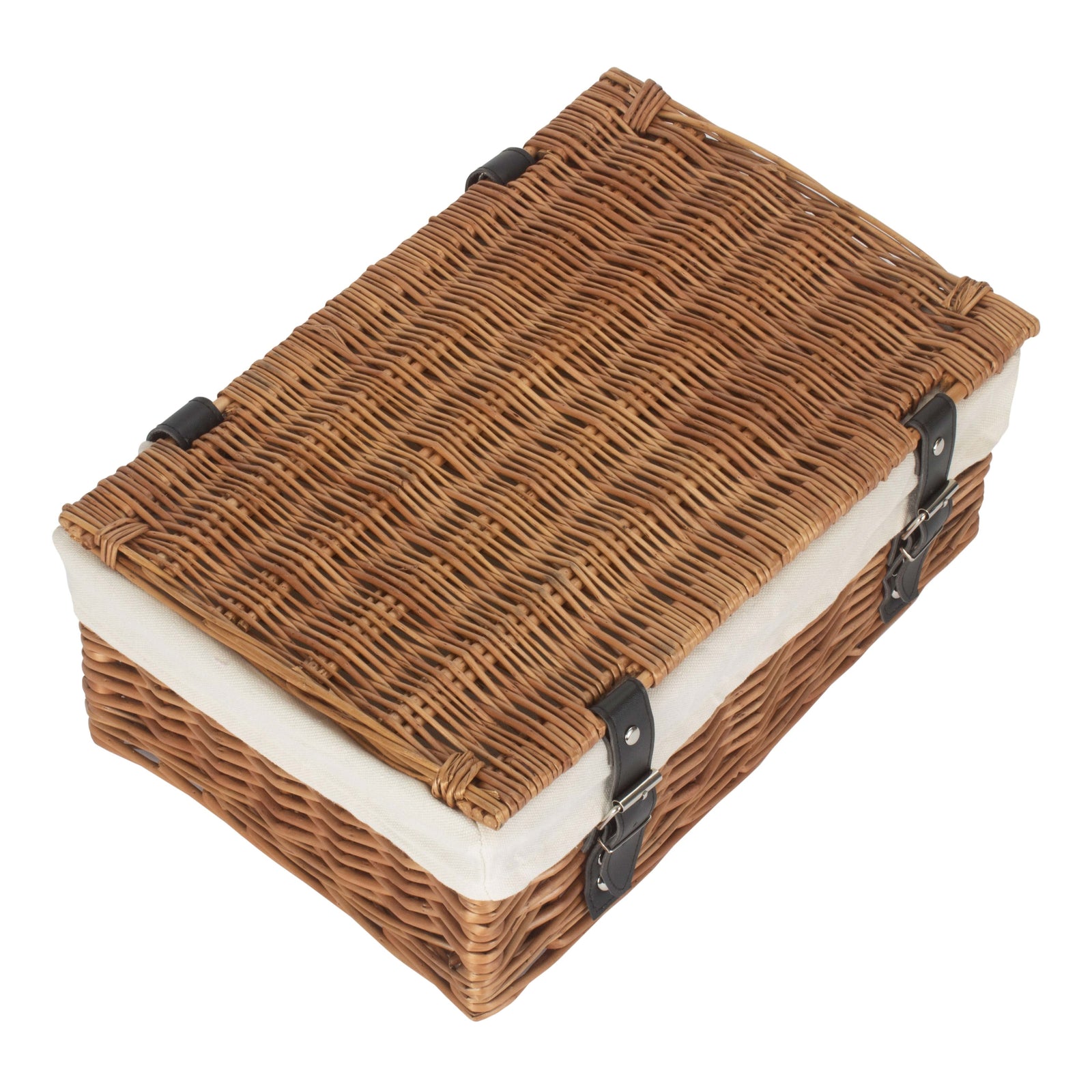 Wicker Double Steamed 35cm Empty Hamper Basket | White