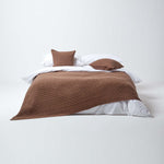 Combed Cotton Cable Knit Throw | 150cm x 200cm | Chocolate