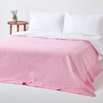 Cotton Gingham Check Throw | 150cm x 200cm | Pink