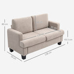 138 Cm Chenille Fabric Loveseat Sofa With S-springs | Brown