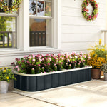 Galvanised Raised Garden Bed With Gloves | L | Dark Grey