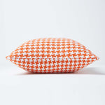 Houndstooth Cotton Cushion Cover | 60cm x 60cm | Orange