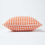 Houndstooth Cotton Cushion Cover | 60cm x 60cm | Orange