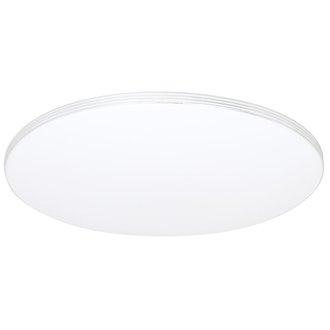 Ceiling Lamp Siena Stylish White And Chrome Circular Design Dimmable Including Remote Control | 55cm | White