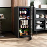 Glass Door Beverage Cooler With Led Light | 109l | Black