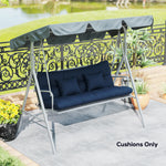 Outsunny Outdoor Seat Cushions Back Cushion With 2 Pillows, Seat Pads