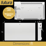 Electric Radiator Panel Heater Wall Mounted Or Floor Standing Bathroom Safe Timer And Thermostat Control | 1500w | White