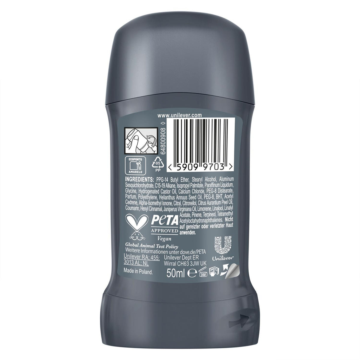 Men+care Advanced Anti-perspirant Deodorant Stick Clean Comfort 50ml, 6 Pk | Set of 6