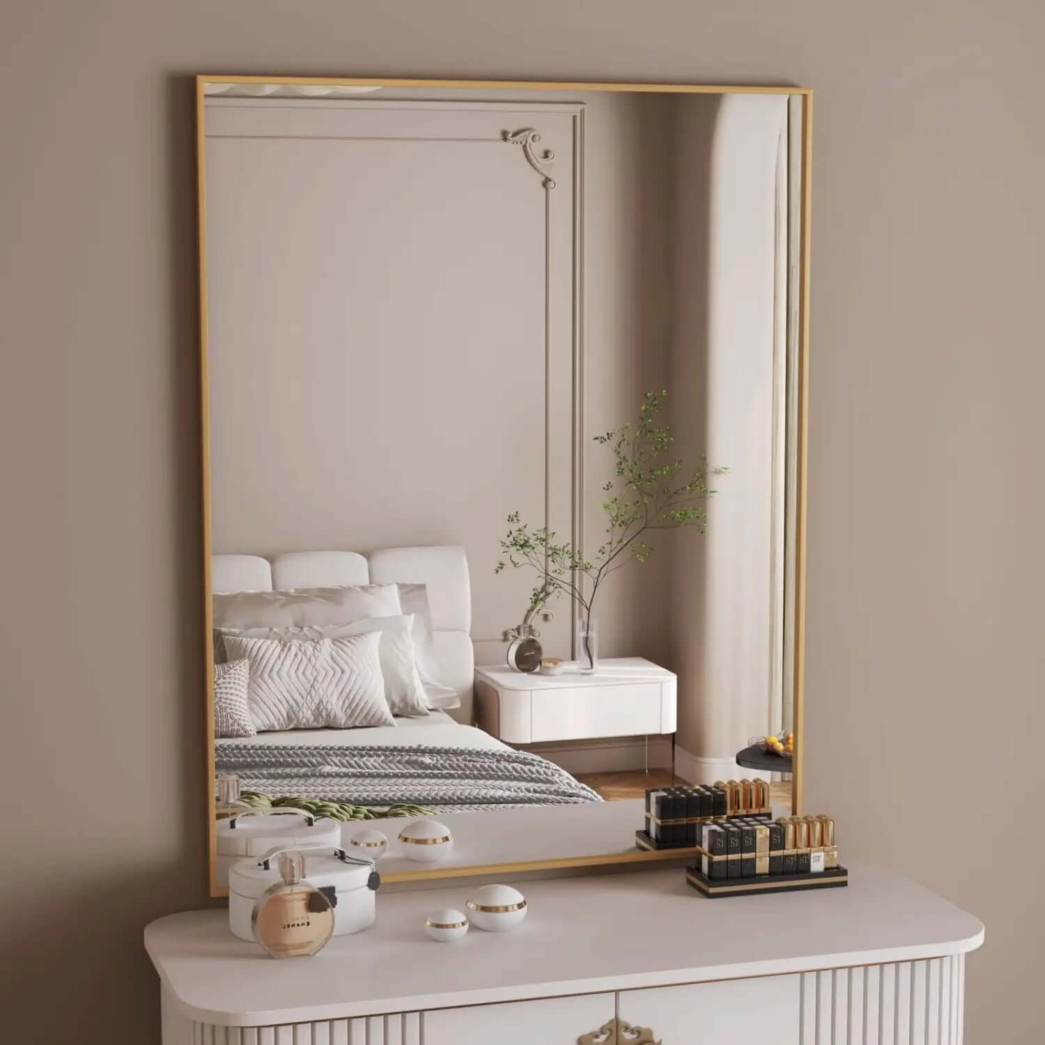 Takara - Metal Rectangle Mirror | 120cm x 95cm | Gold