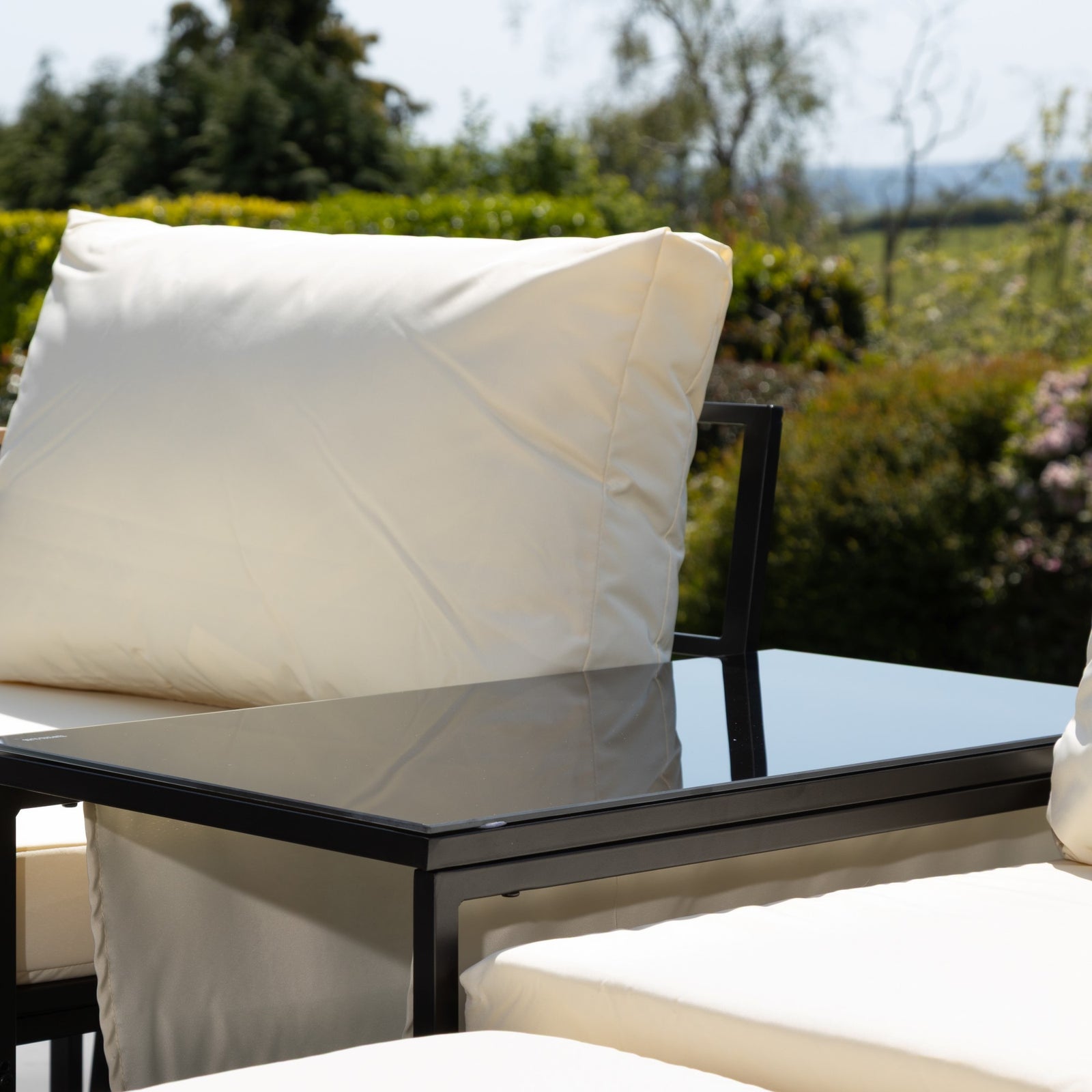 Serano Outdoor 2 Seat Sofa With Centre Table + Stools