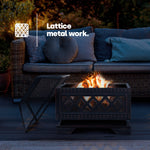 Lattice Bronze Fire Pit With Bbq Grill